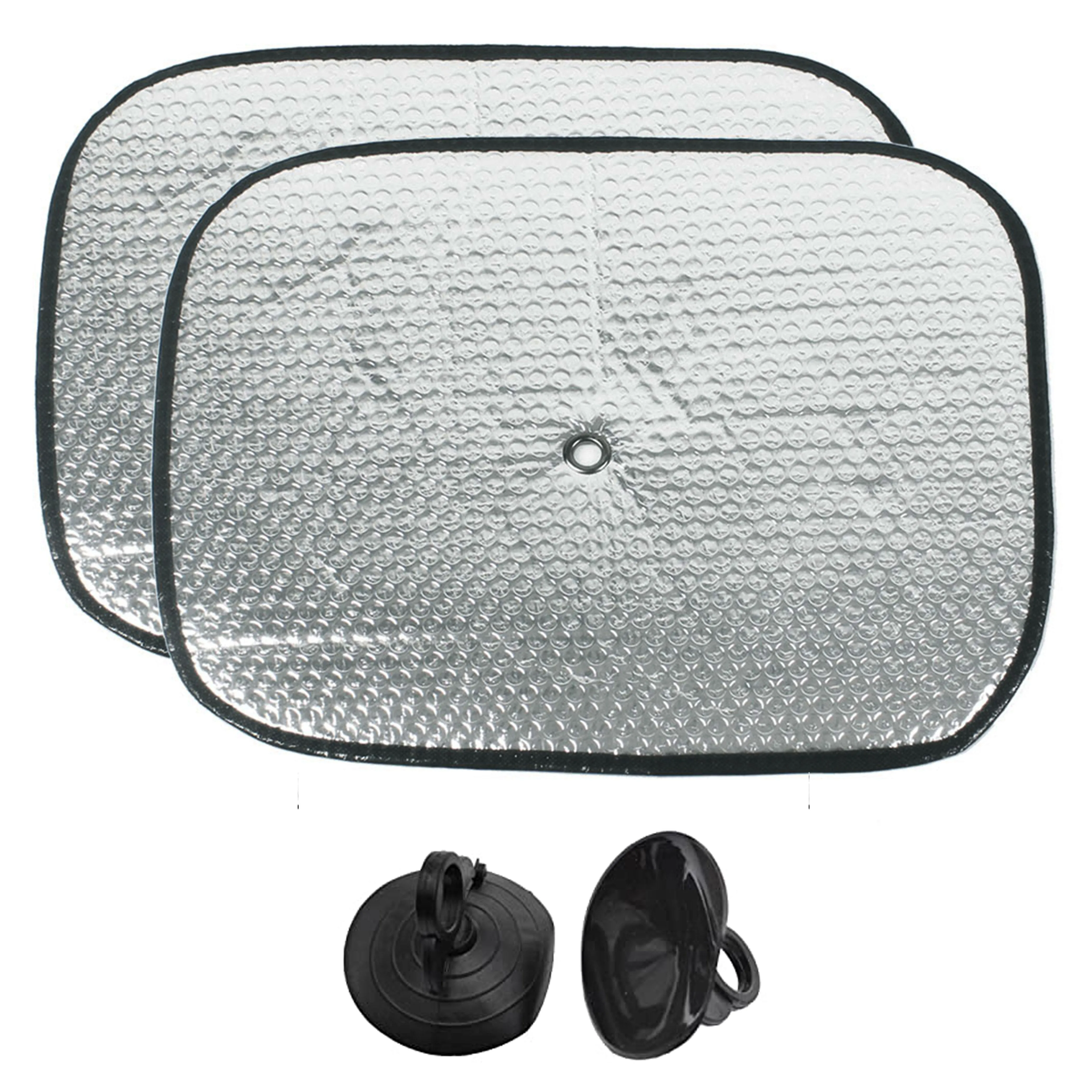 2 Pc Auto Car Sunshade Foldable Metallic Sun Visor Shade Shield Reflective Truck