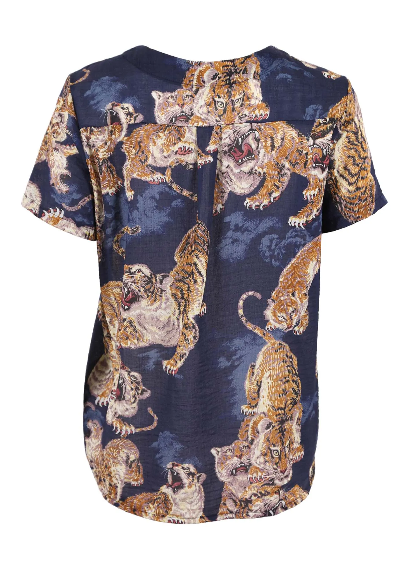 99 Tigers Top Blue in Seersucker