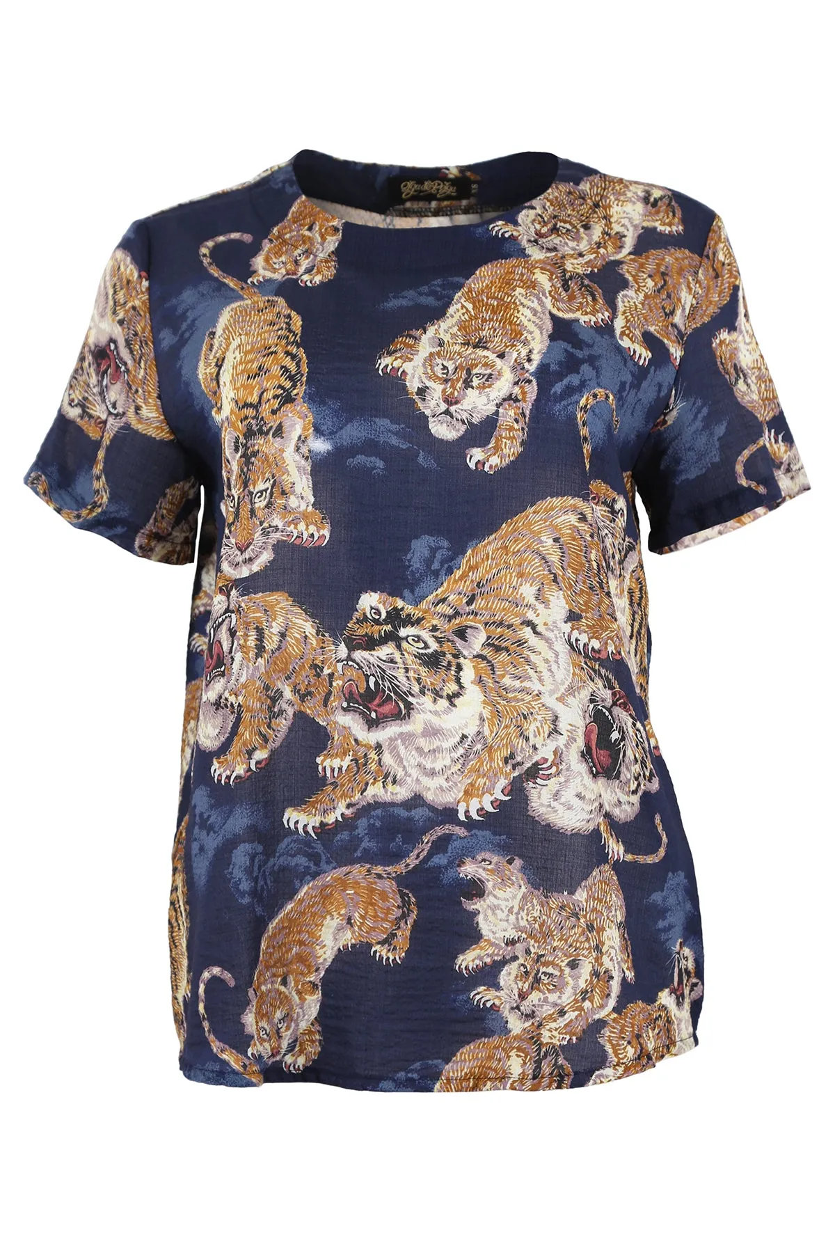 99 Tigers Top Blue in Seersucker
