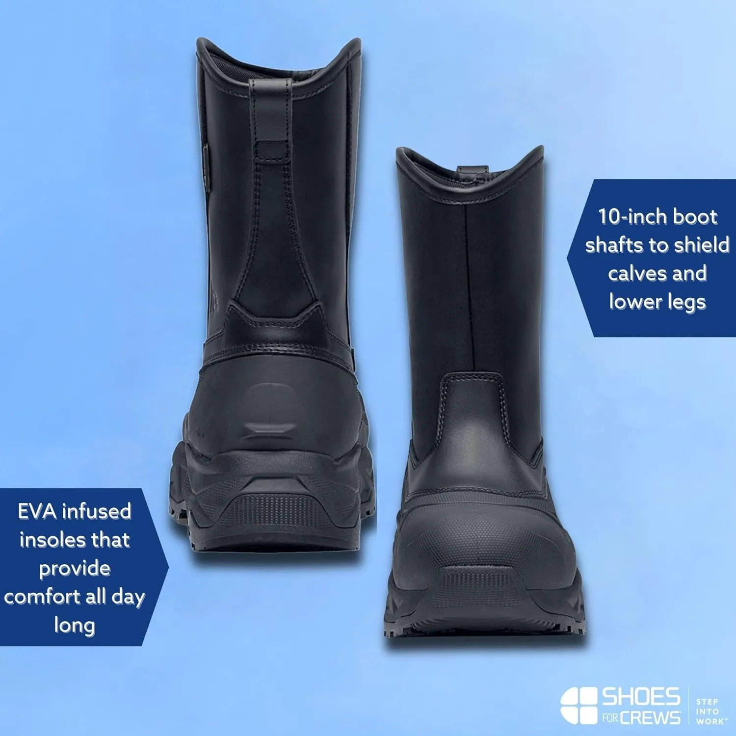 ACE Work Boots Badlands, Men's Slip-On Nano Composite Toe (NCT) Work Shoes, Slip Resistant, Water Resistant Shoes