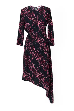 Azalea Dress in Pink Leaf Print