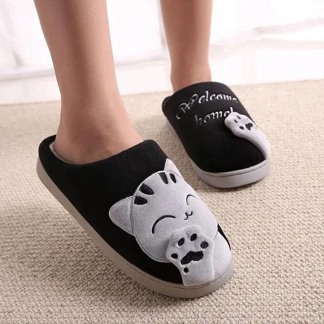 Cute Cozy Cat Paw Slippers