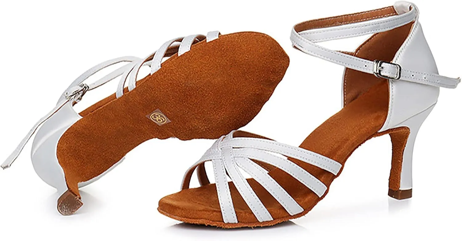 Dancing Shoes Women Latin Ballroom Ankle Dance Shoes Tango Performance Professional Salsa Sandals Dance High Heels