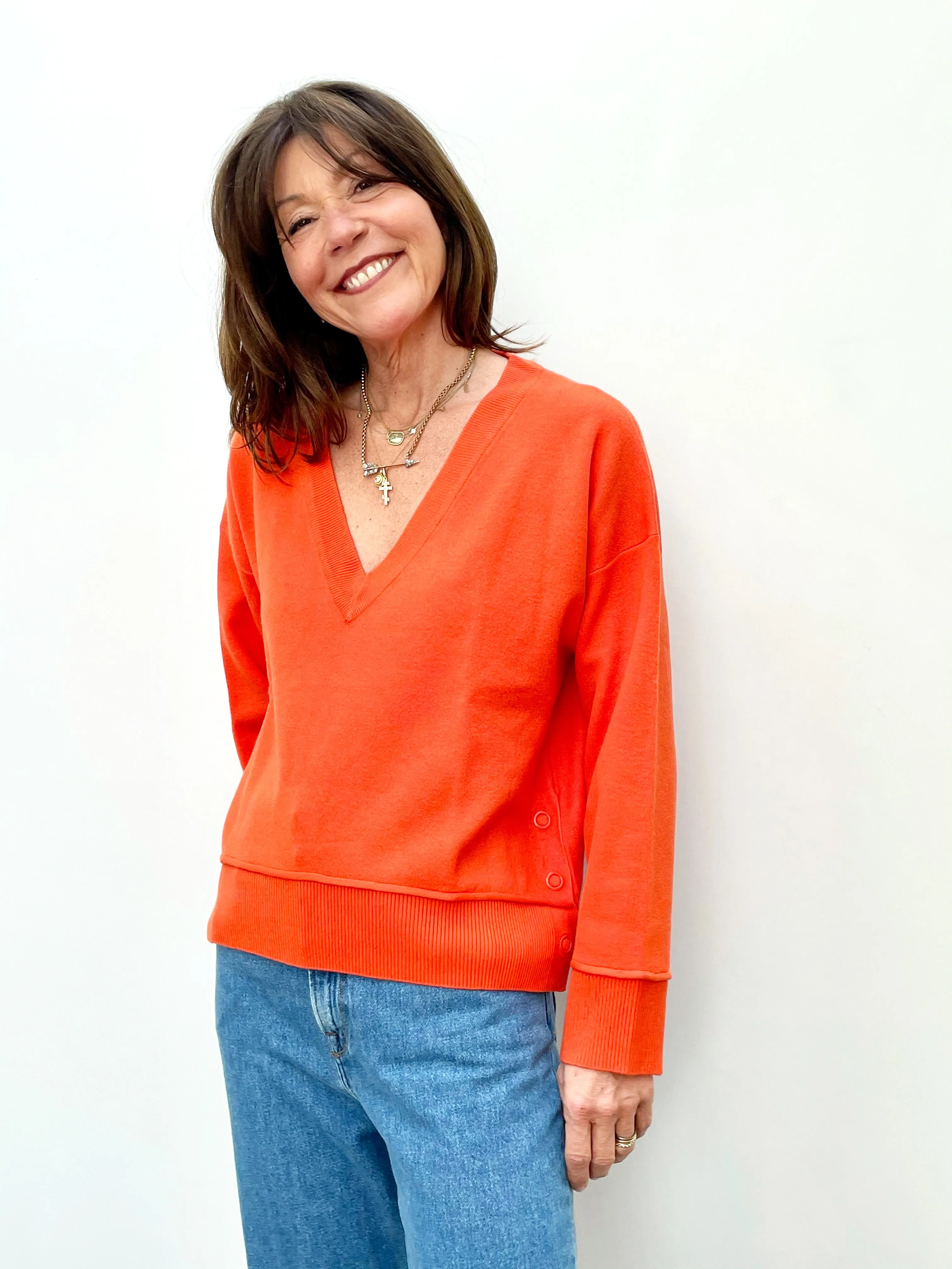 EA Zoetry Boxy Knit in Spicy Orange