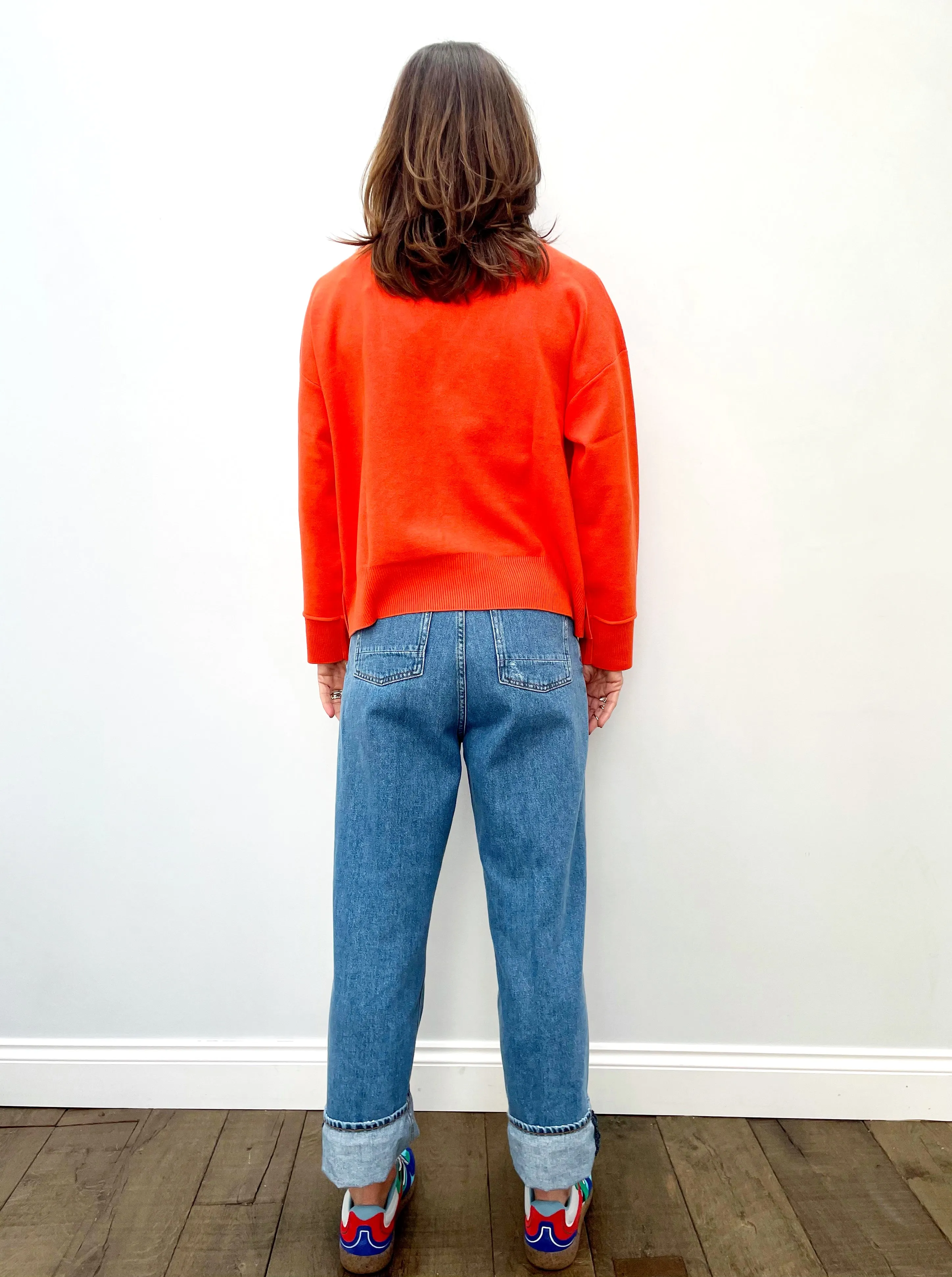 EA Zoetry Boxy Knit in Spicy Orange