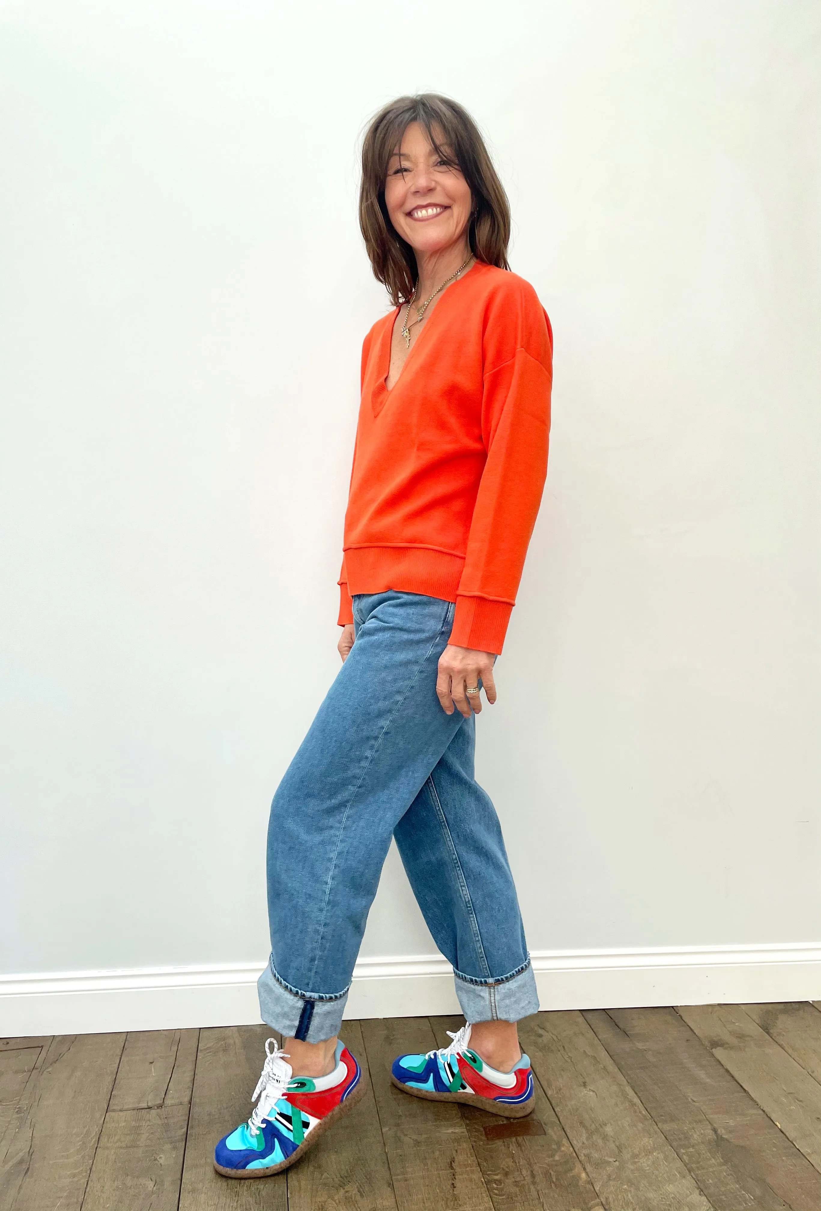 EA Zoetry Boxy Knit in Spicy Orange