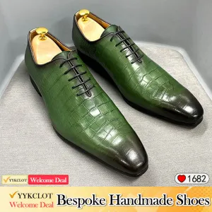 Fashion Crocodile Embossed Oxford Shoes Business Office Leather Shoes