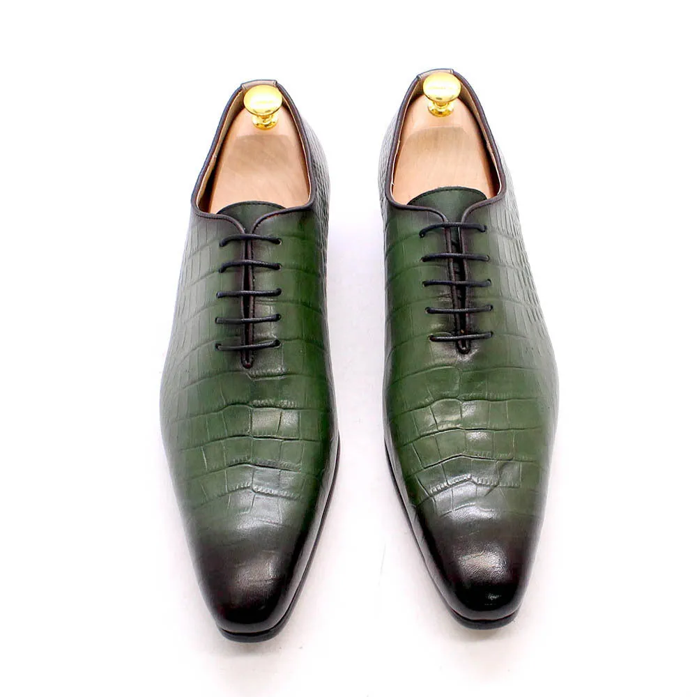 Fashion Crocodile Embossed Oxford Shoes Business Office Leather Shoes