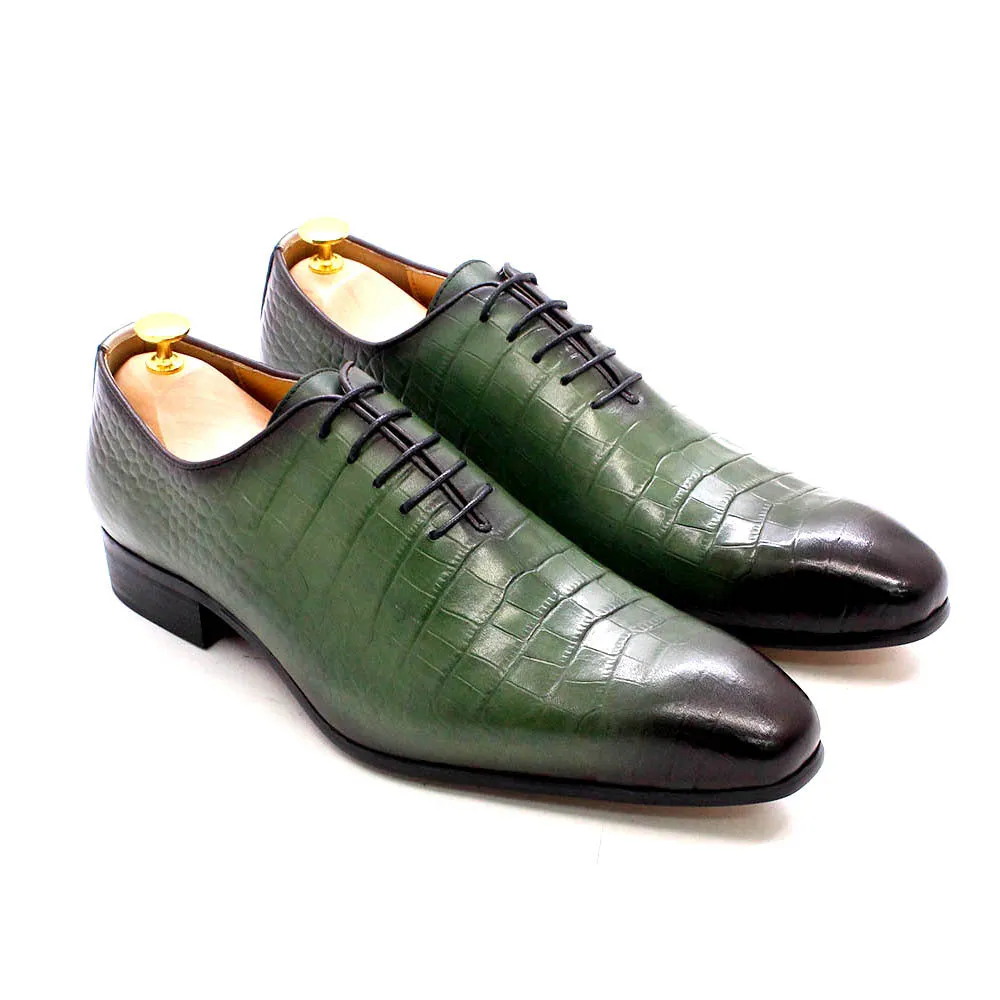 Fashion Crocodile Embossed Oxford Shoes Business Office Leather Shoes