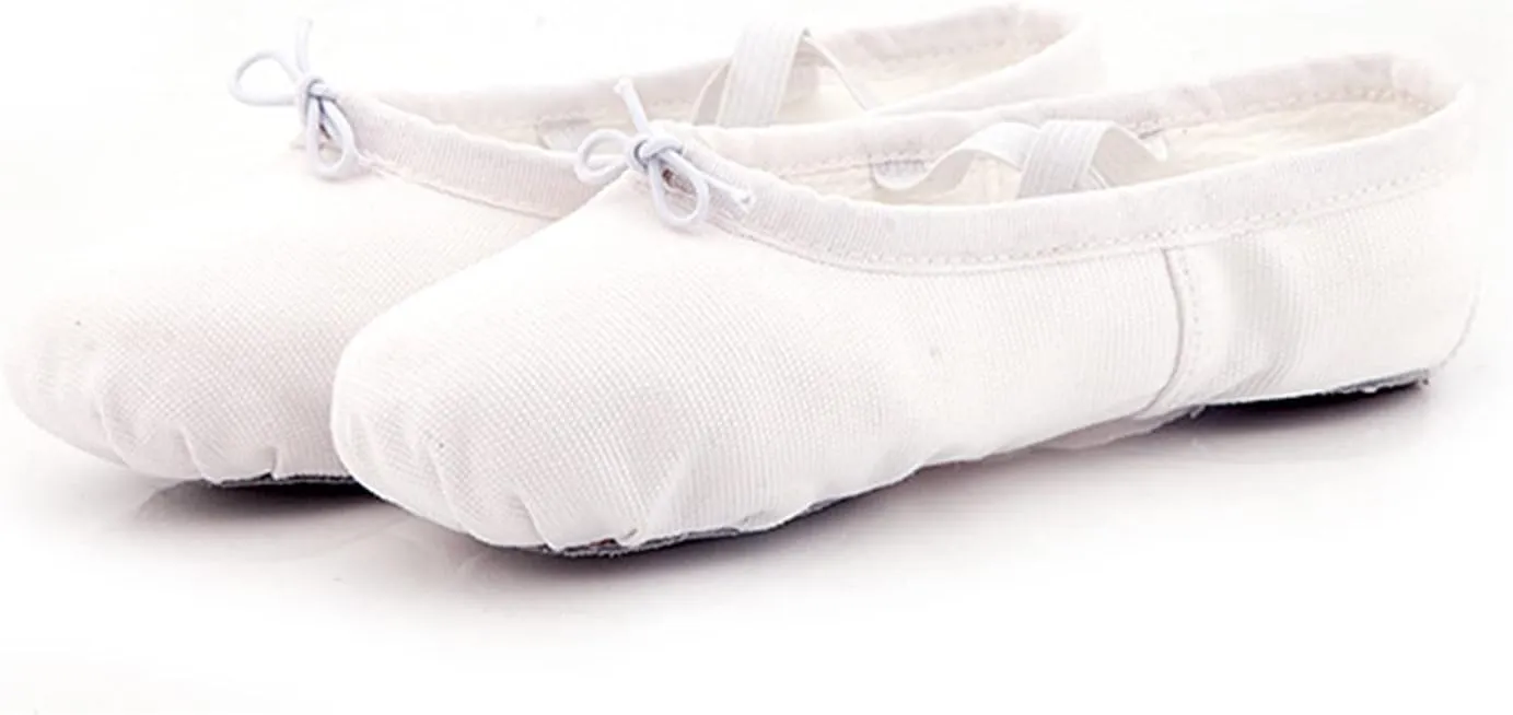 Girl's Ballet Shoes Toddler Slip-On Leather Sole Canvas Dance Slippers Yoga Training Gym Shoes Girls Ballet Slippers