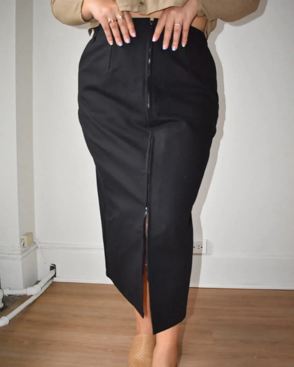 Harly Jae Zipper Skirt (Black)