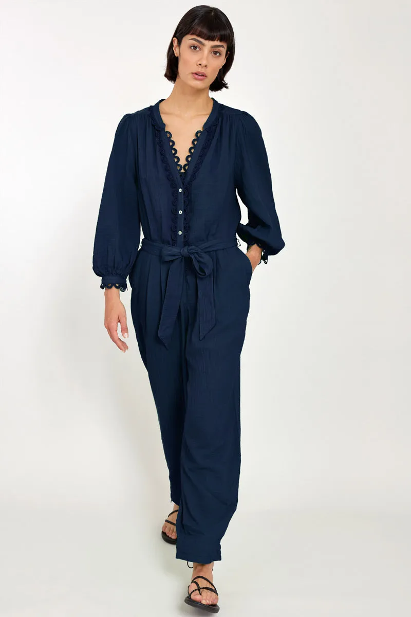 Hera Navy Organic Cotton Jumpsuit