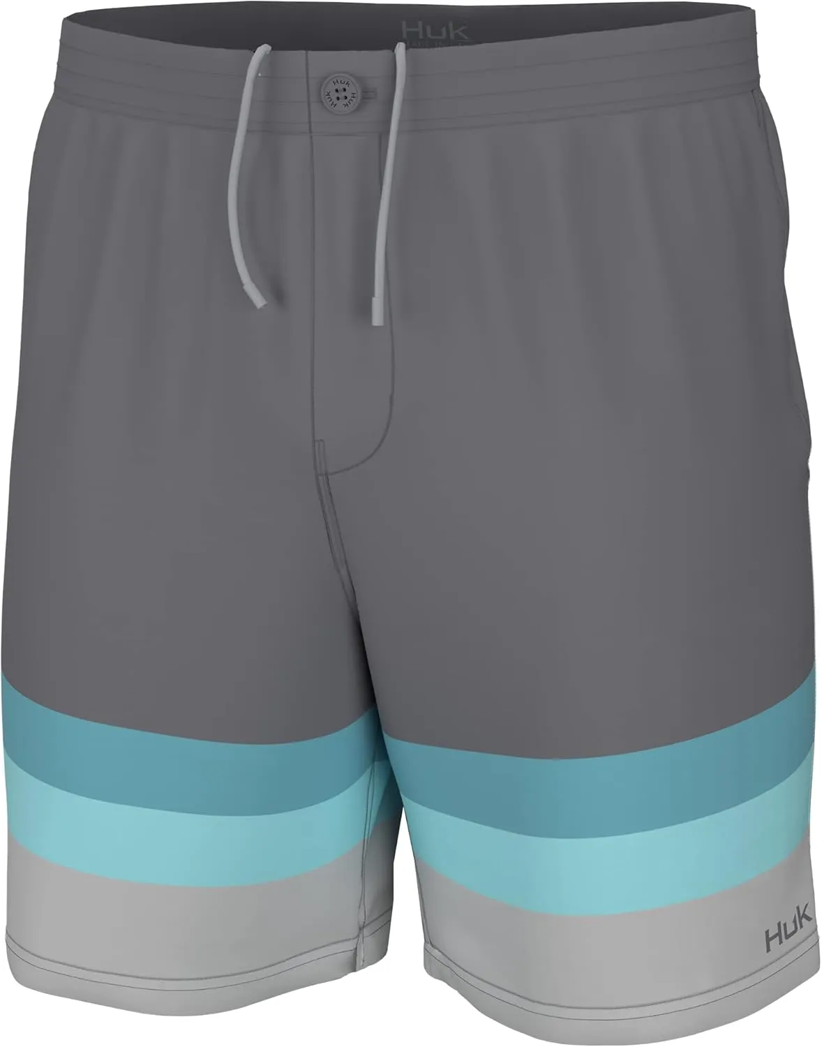 HUK Men's Pursuit Pattern Boardshorts, Quick-Dry Swimsuit