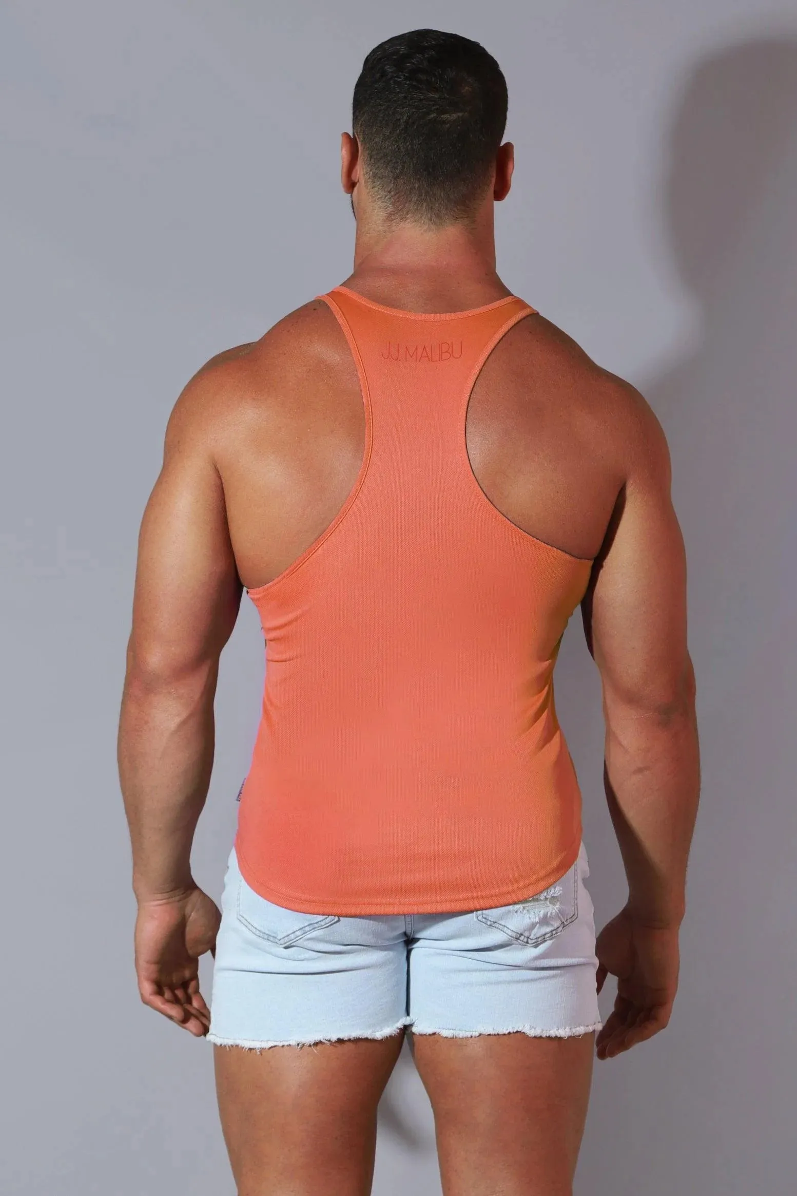 JJ Malibu Microfiber Dri-fit tank coral orange