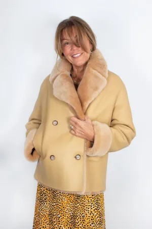 JOSEPH Calla Sheepskin Jacket in Almond