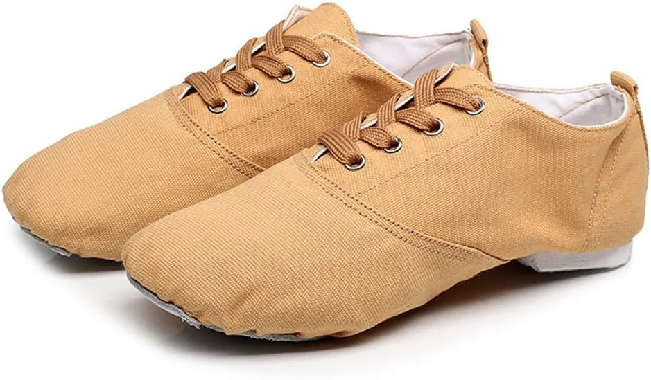 JUODVMP Women's Breathable Canvas Jazz Dance Shoes Lady Latin Yoga Ballroom Dance Shoes,Model TJDBFBJS