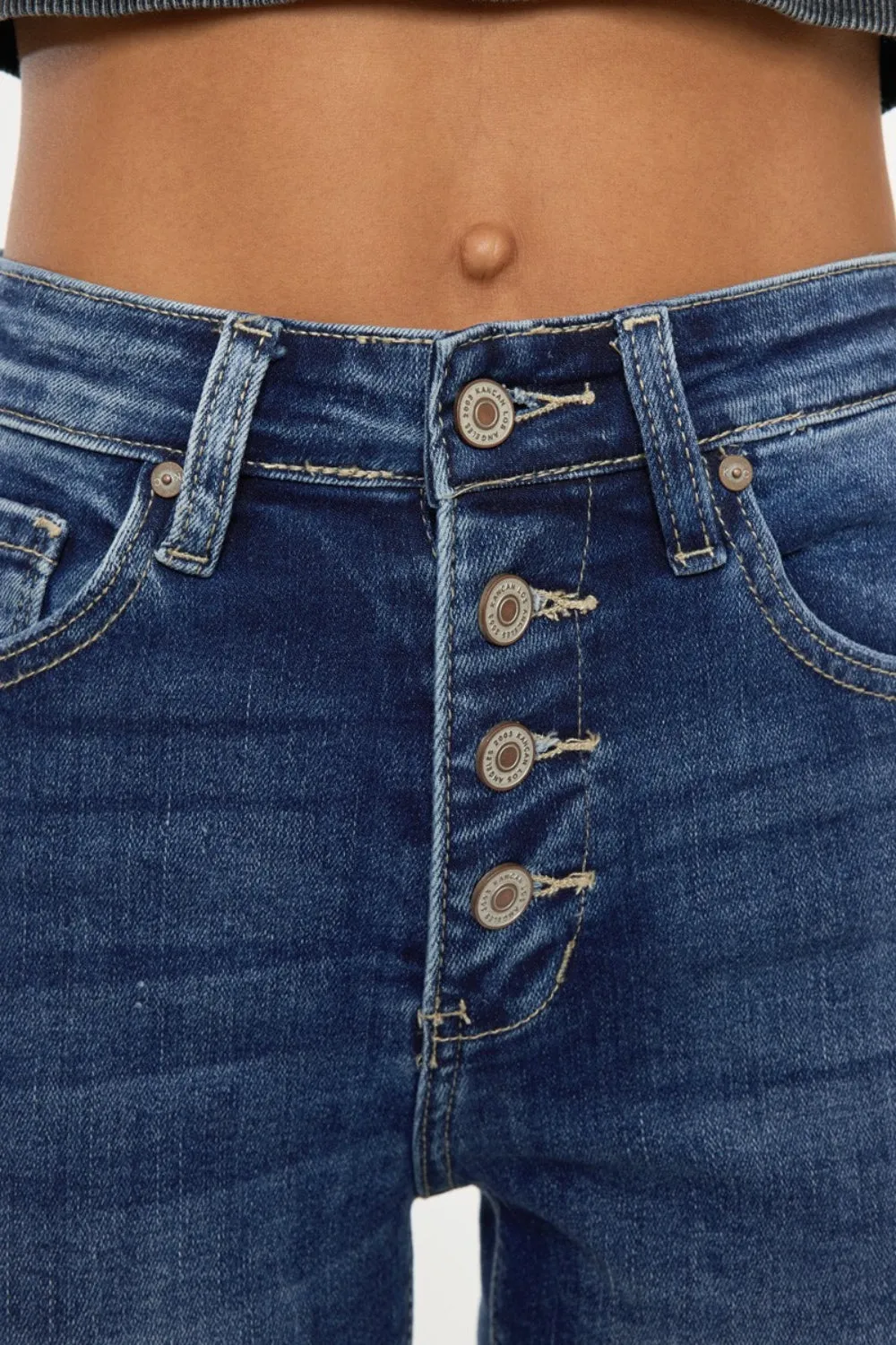 Kancan (0-22W) Meredith Button Fly Denim Shorts - BP