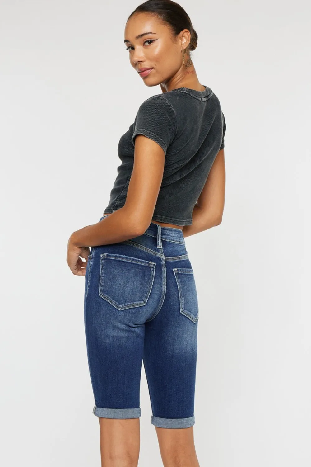 Kancan (0-22W) Meredith Button Fly Denim Shorts - BP