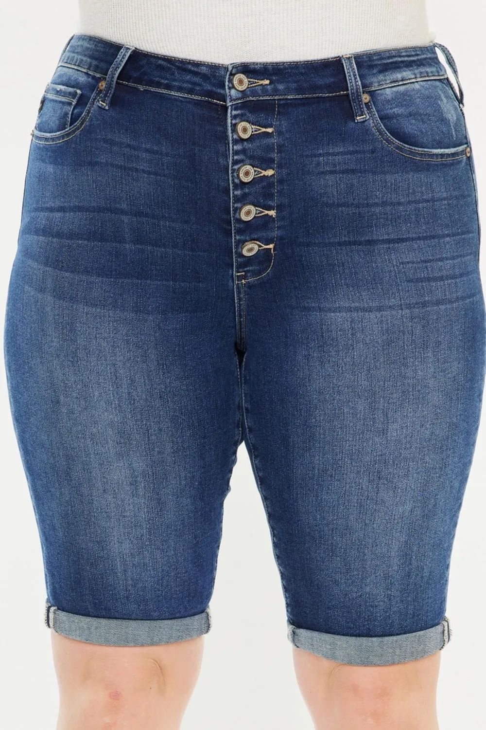 Kancan (0-22W) Meredith Button Fly Denim Shorts - BP