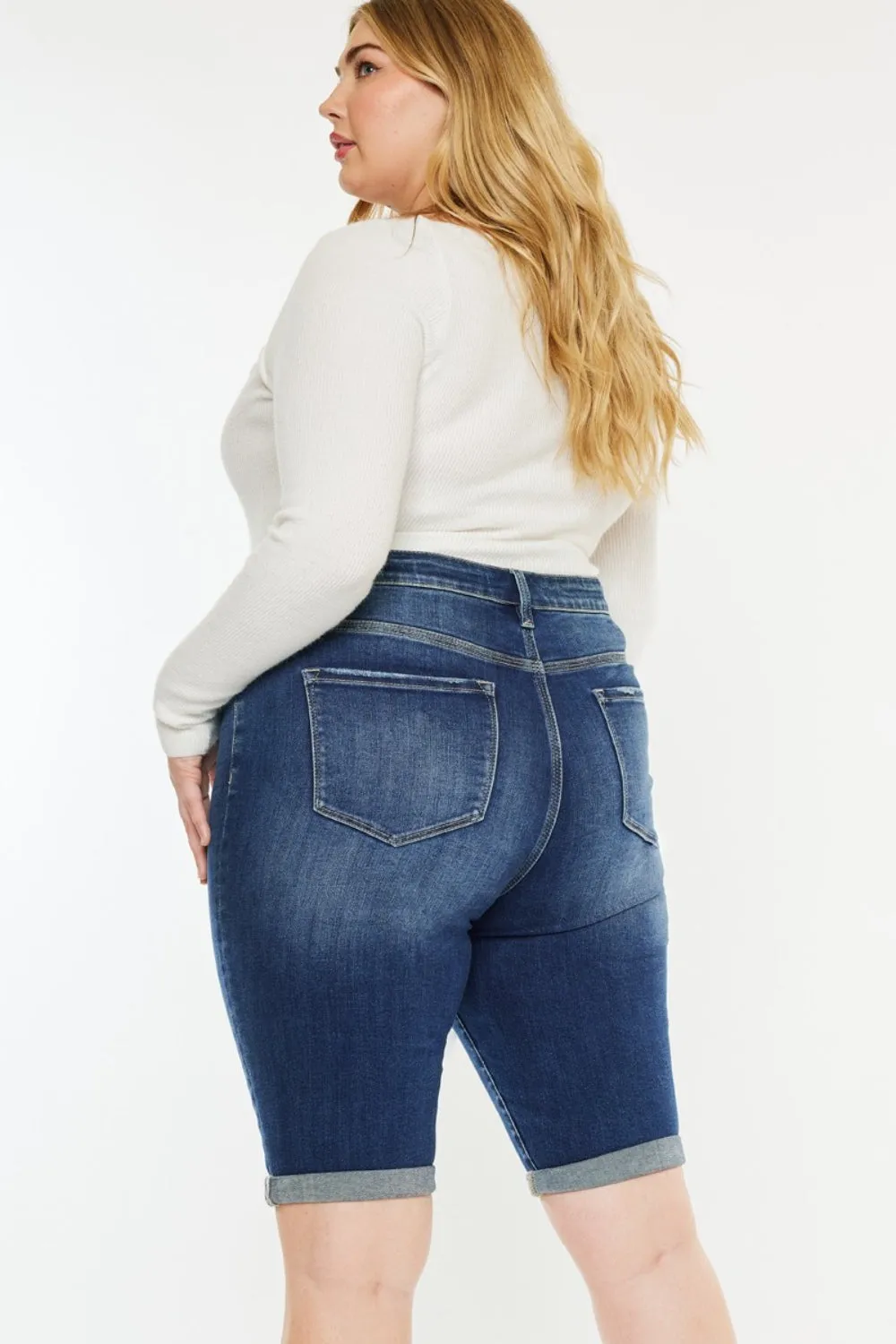 Kancan (0-22W) Meredith Button Fly Denim Shorts - BP