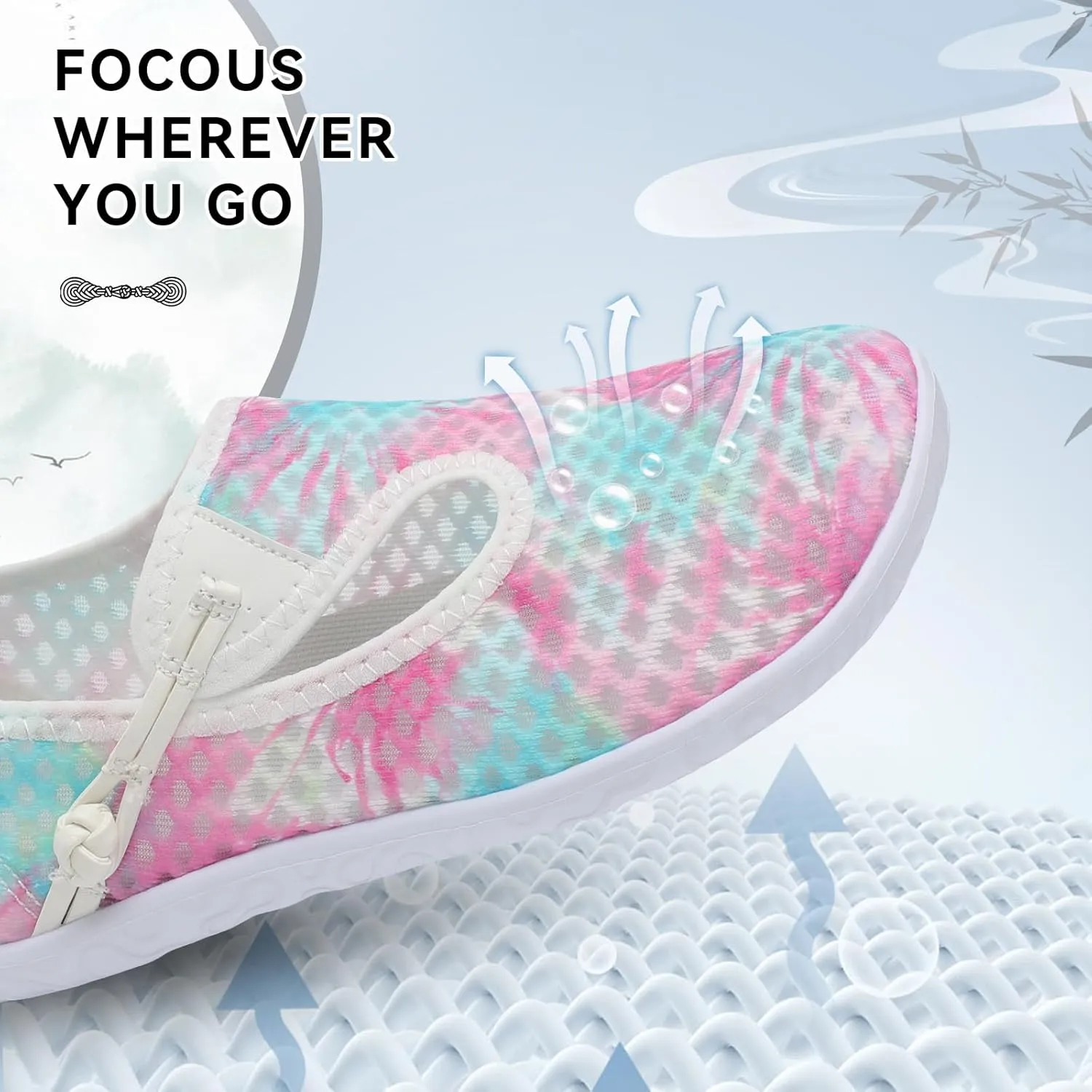 L-RUN Womens Mens Water Shoes Barefoot Aqua Socks Quick-Dry Non Slip Shoes for Beach Swim Pool River Boating Surf Yoga