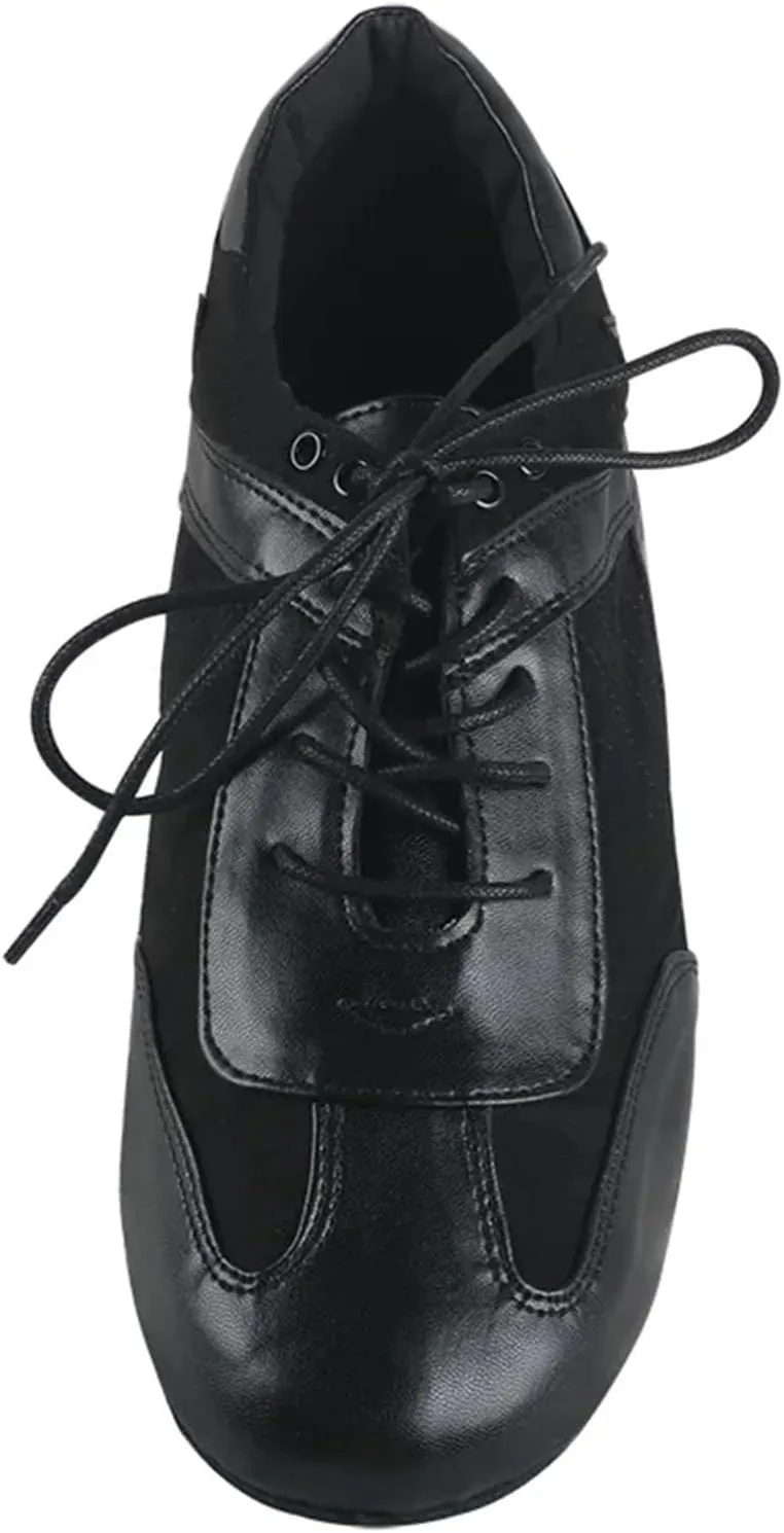 Latin Dance Shoes Men Men's Practice Sneaker for Ballroom Waltz Latin Dancing Shoes Black Suede Soled Mens Dance Sneakers