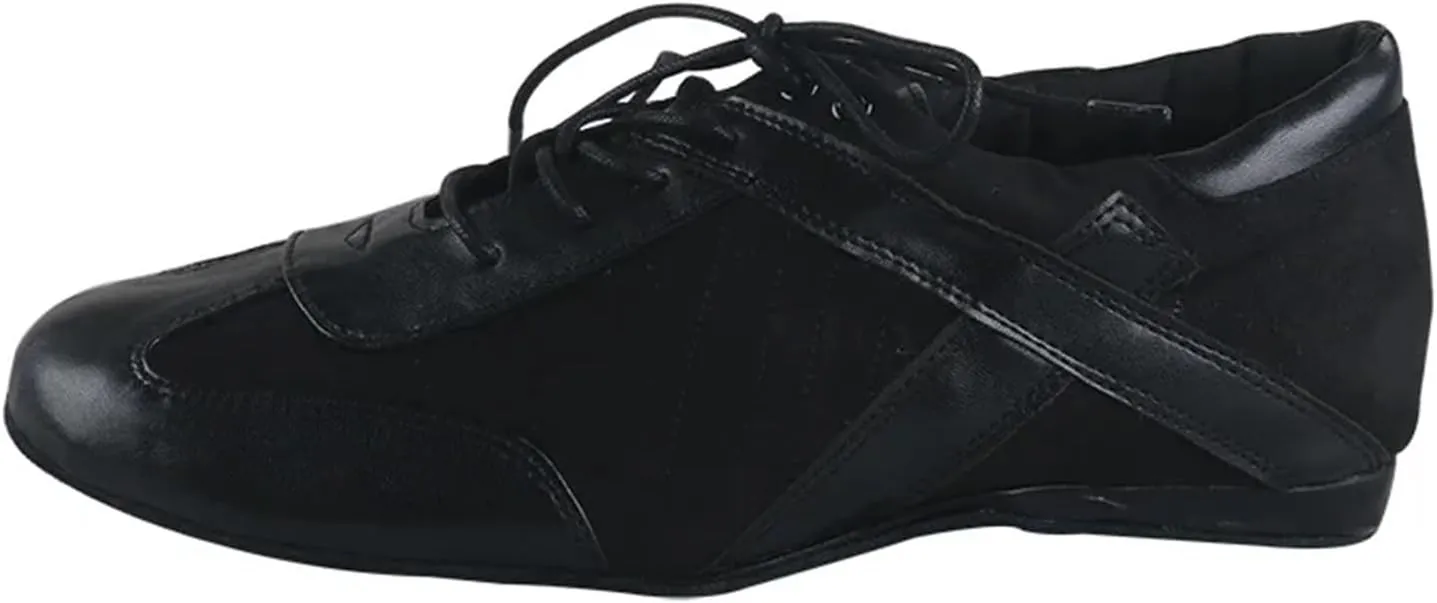 Latin Dance Shoes Men Men's Practice Sneaker for Ballroom Waltz Latin Dancing Shoes Black Suede Soled Mens Dance Sneakers