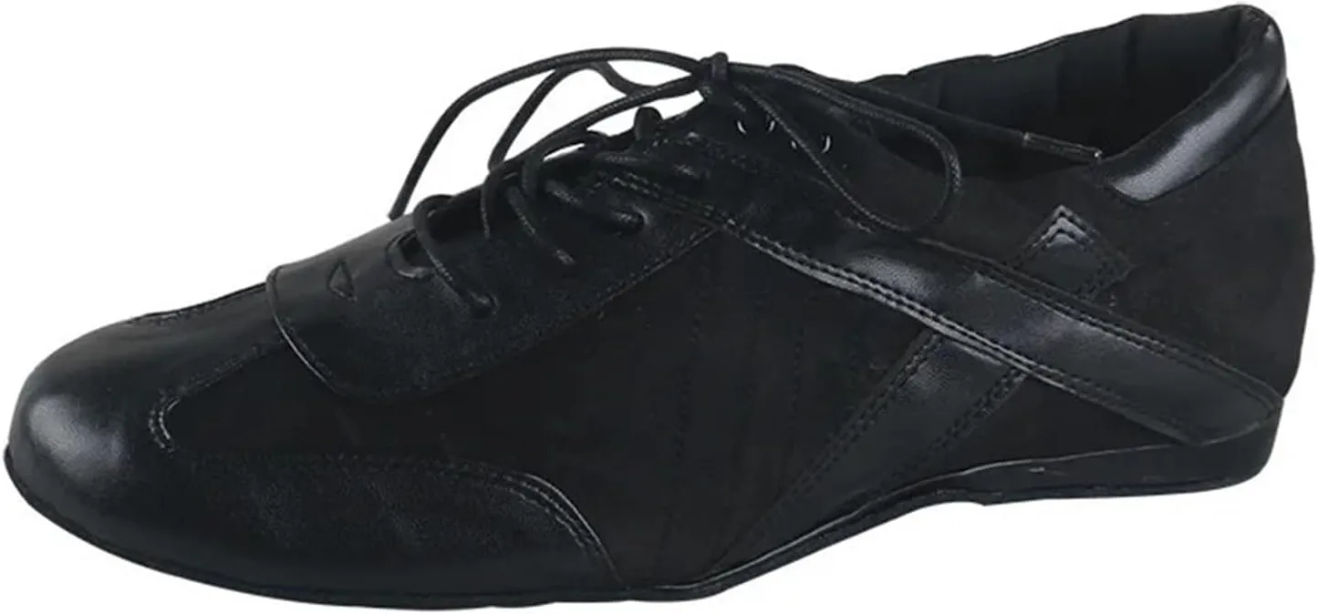 Latin Dance Shoes Men Men's Practice Sneaker for Ballroom Waltz Latin Dancing Shoes Black Suede Soled Mens Dance Sneakers