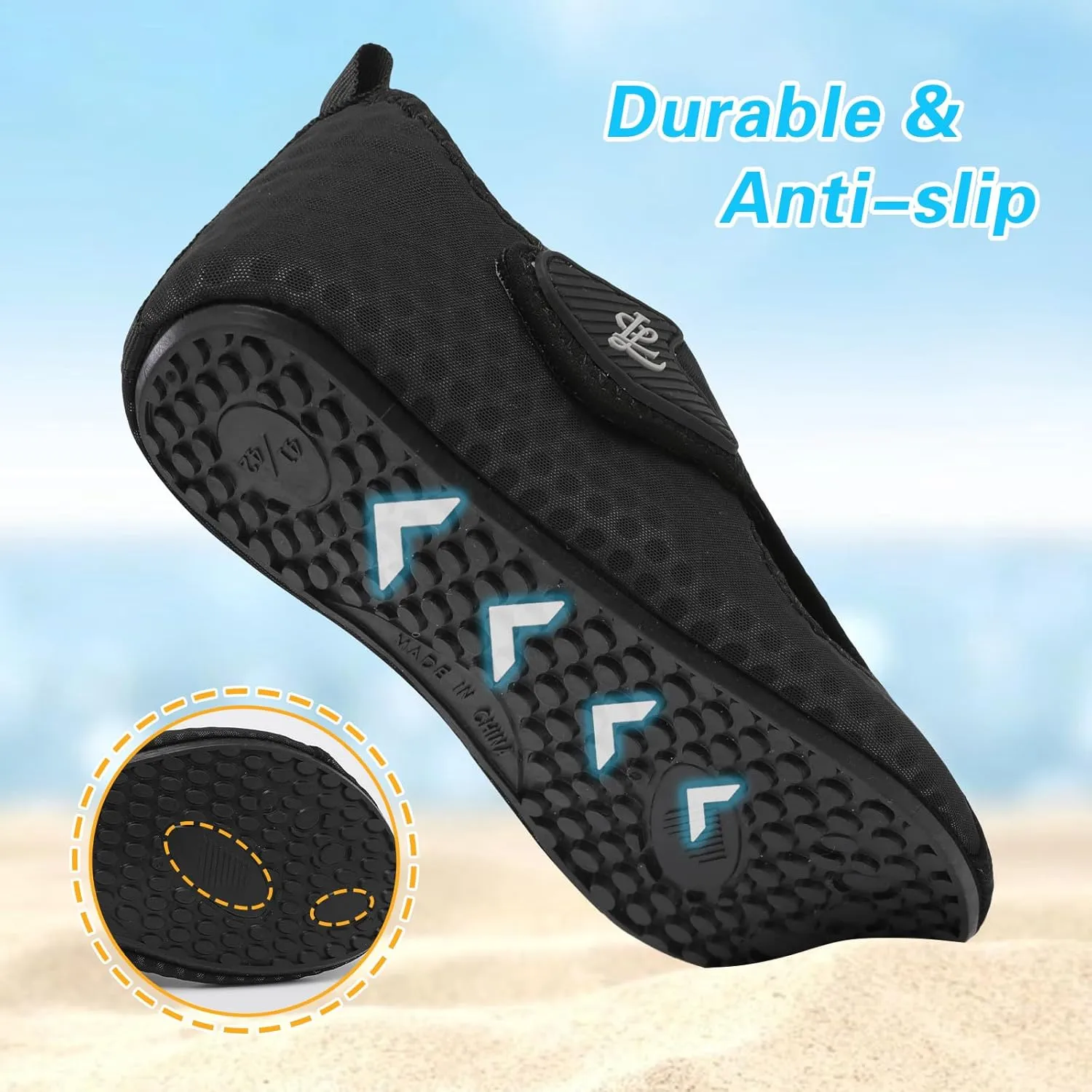 LeIsfIt Water Shoes for Women Men Wide Swim Beach Barefoot Shoes Quick Dry Aqua Socks for Pool Diving Boating River Yoga Lake Surf