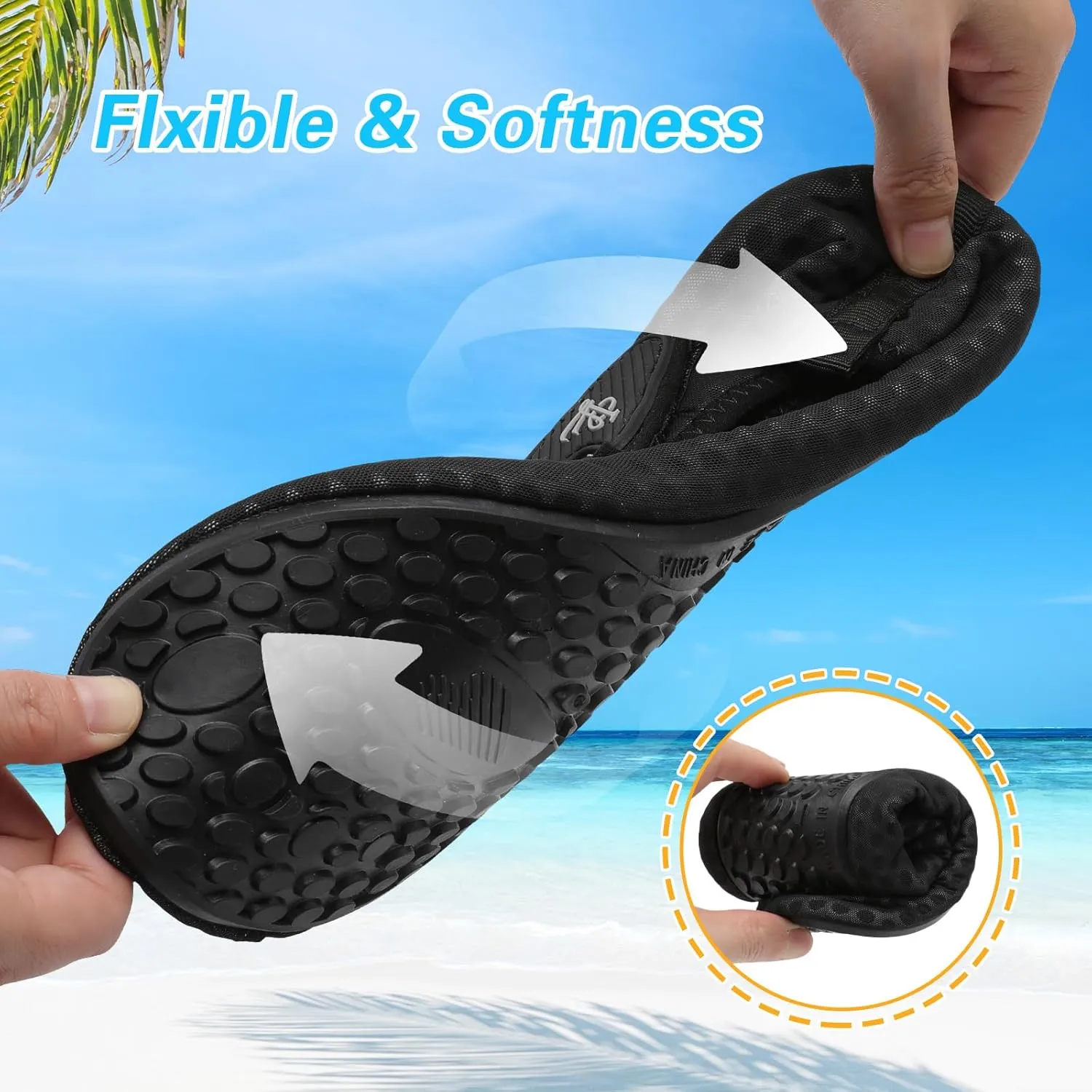 LeIsfIt Water Shoes for Women Men Wide Swim Beach Barefoot Shoes Quick Dry Aqua Socks for Pool Diving Boating River Yoga Lake Surf