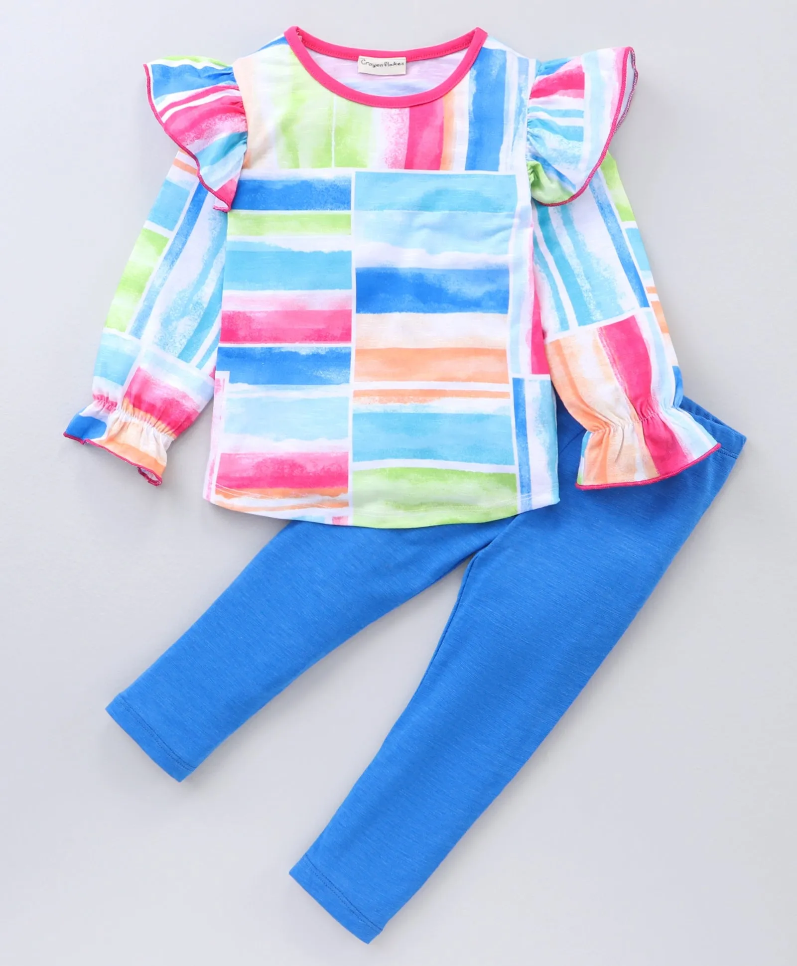 Lines and Stripes Frill Top Leggings Set