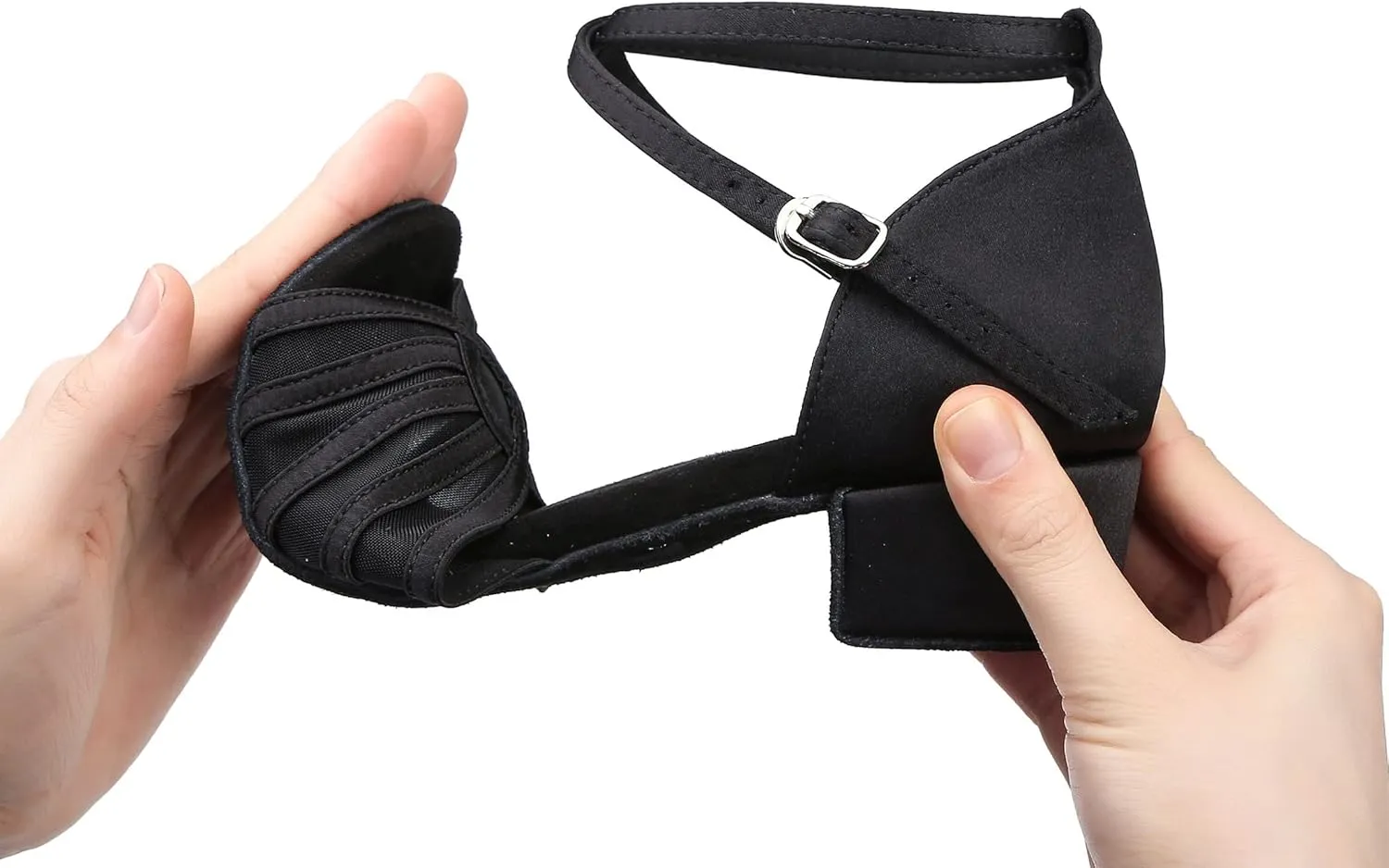 Low Heel Womens Ballroom Latin Salsa Dance Shoes for Social Beginner Practice Dancing Sandals 1.5" Heel LX02