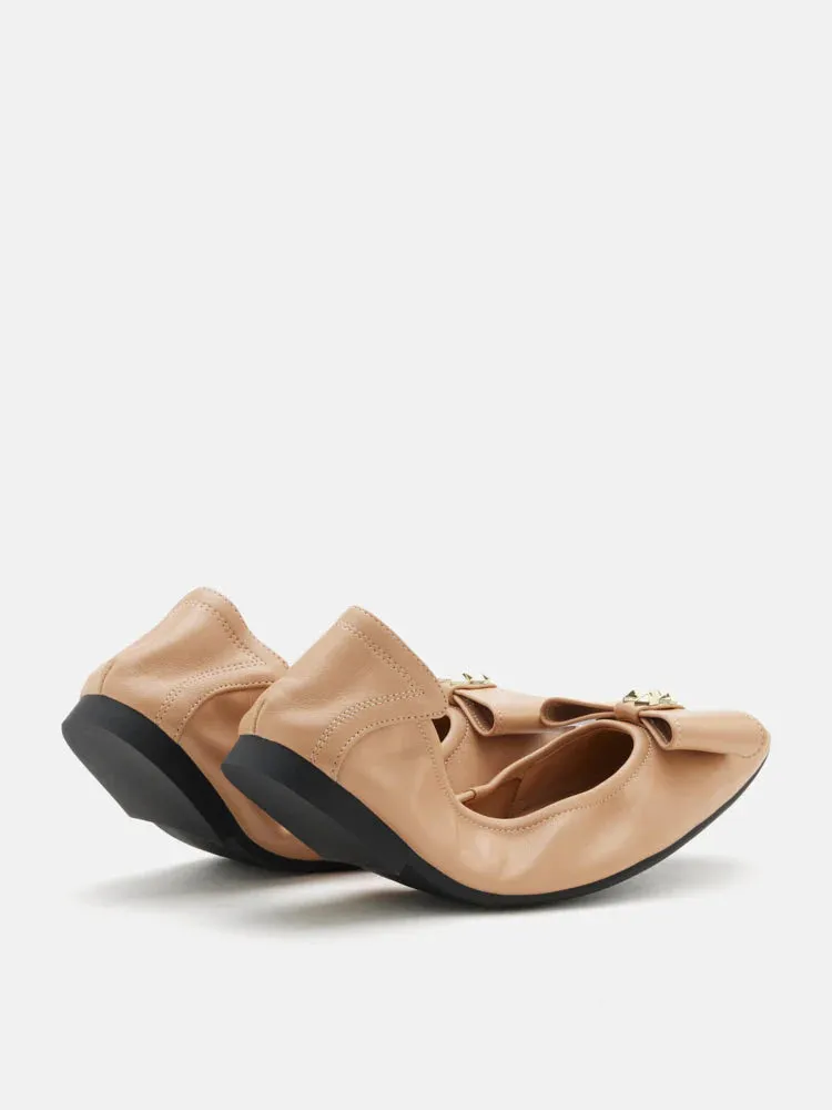 Madeline Studded Bow Foldable Flats