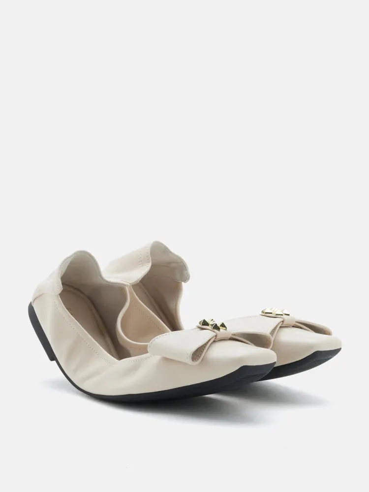 Madeline Studded Bow Foldable Flats