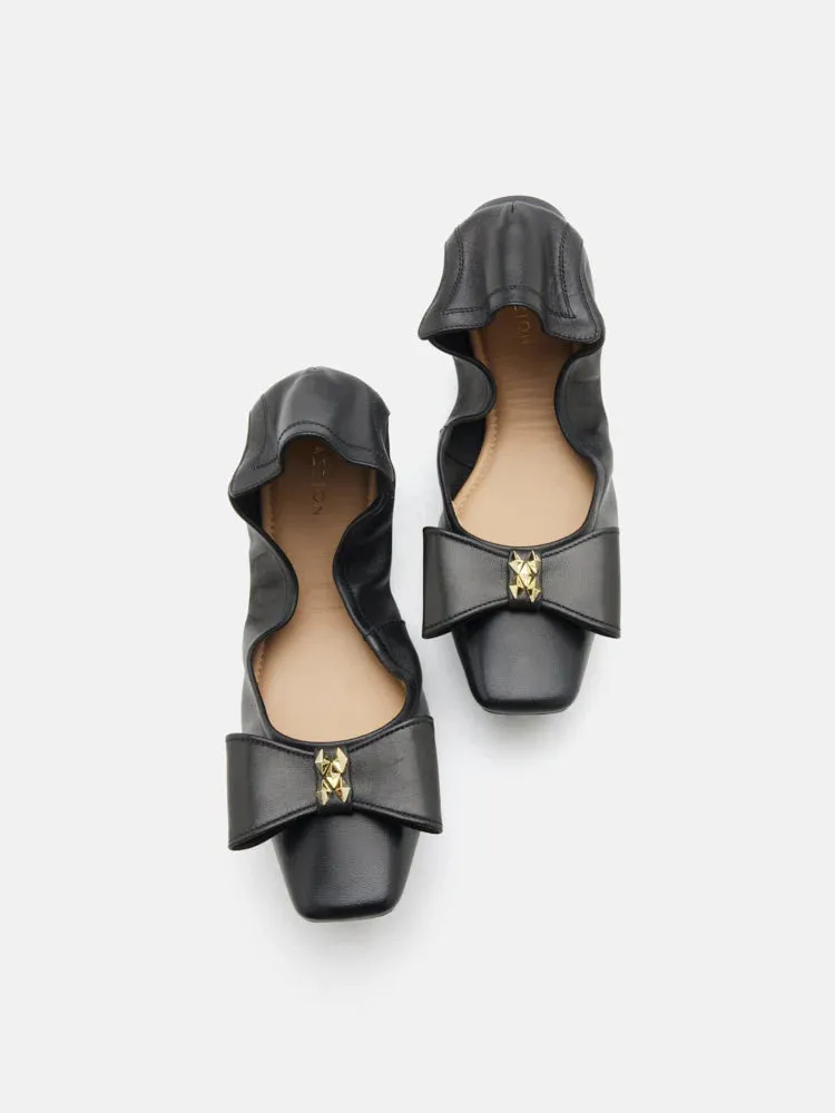 Madeline Studded Bow Foldable Flats