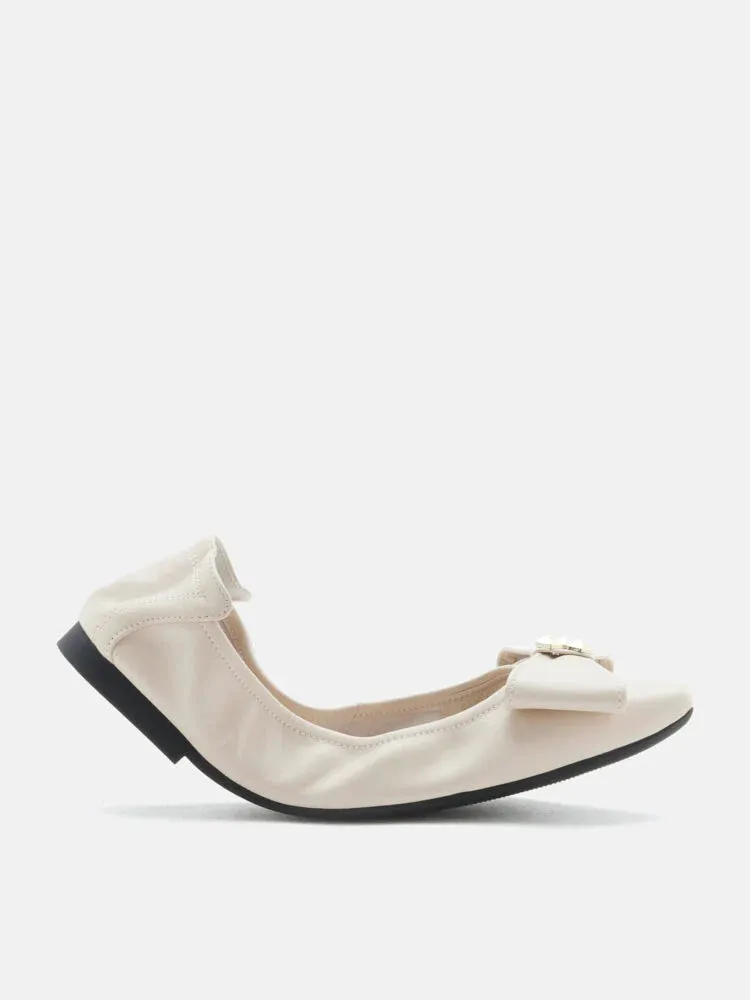 Madeline Studded Bow Foldable Flats