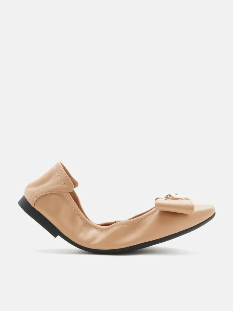Madeline Studded Bow Foldable Flats