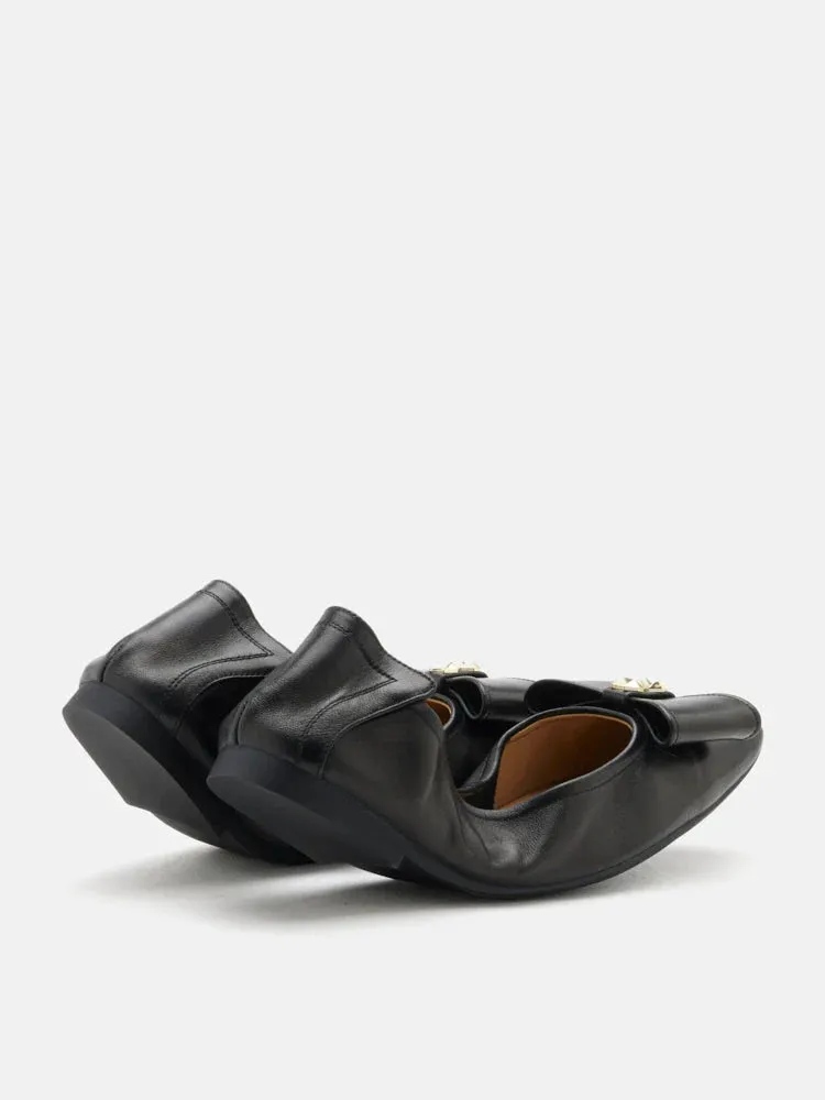Madeline Studded Bow Foldable Flats