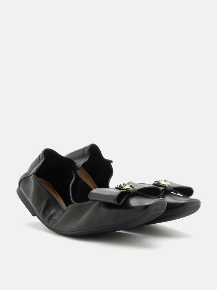 Madeline Studded Bow Foldable Flats