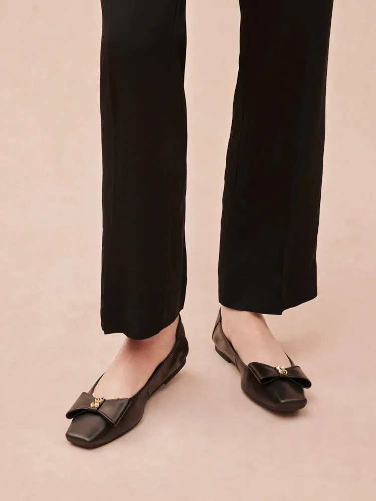 Madeline Studded Bow Foldable Flats