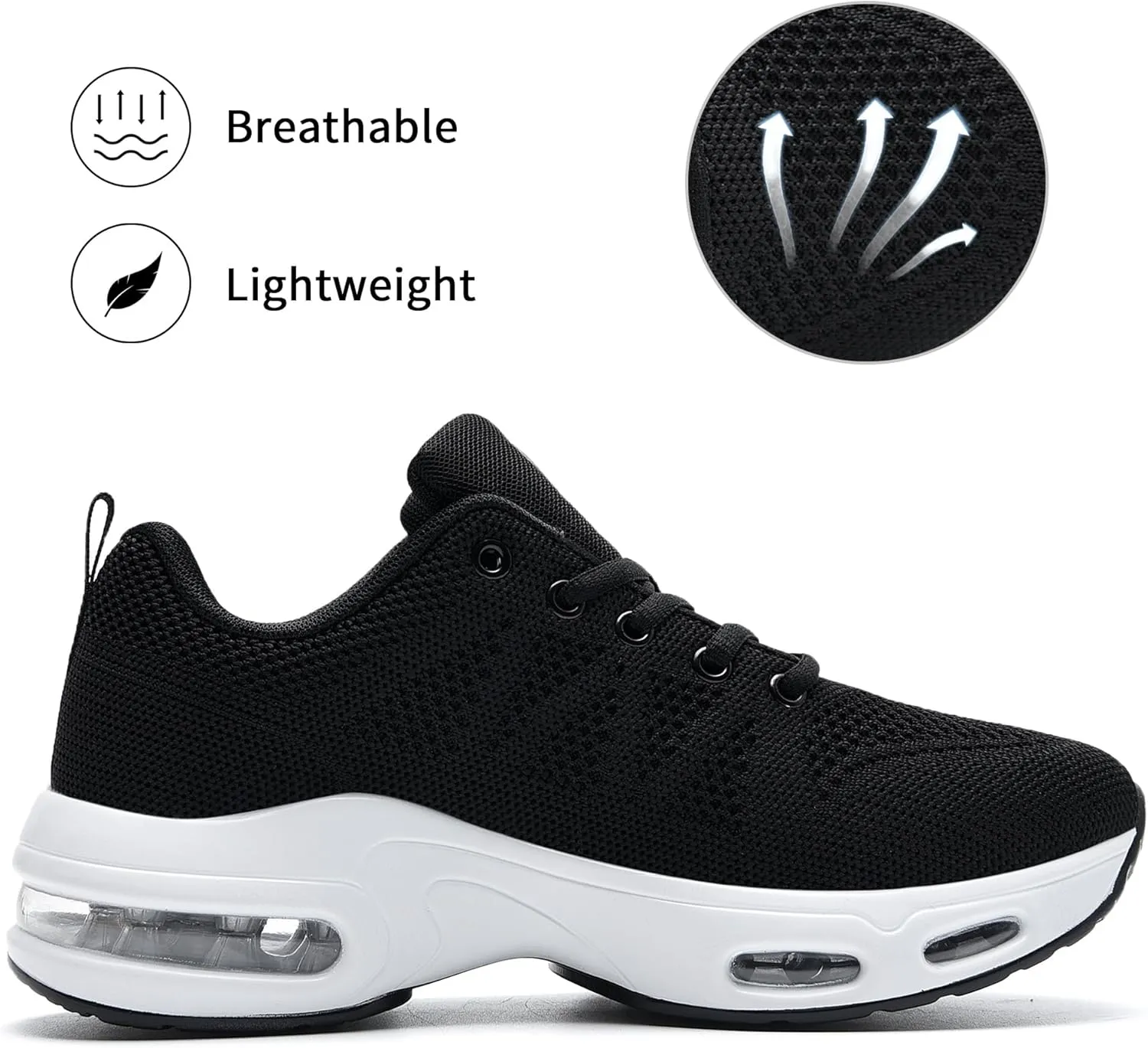 MAFEKE Womens Air Running Shoes Tennis Walking Sneakers Athletic Sport Shoes Lightweight Slip On Footwear for Gym Jogging Size 5.5-11
