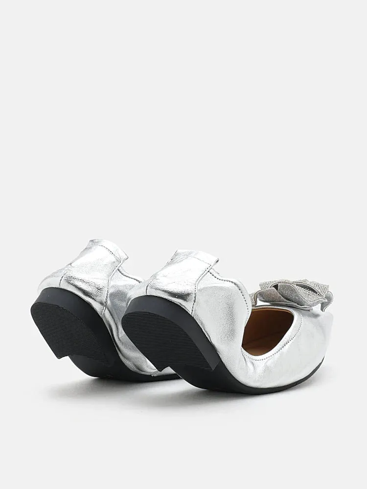Marianna Crystal Embellished Rose Foldable Flats