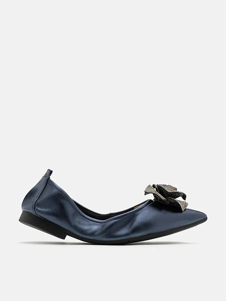 Marianna Crystal Embellished Rose Foldable Flats