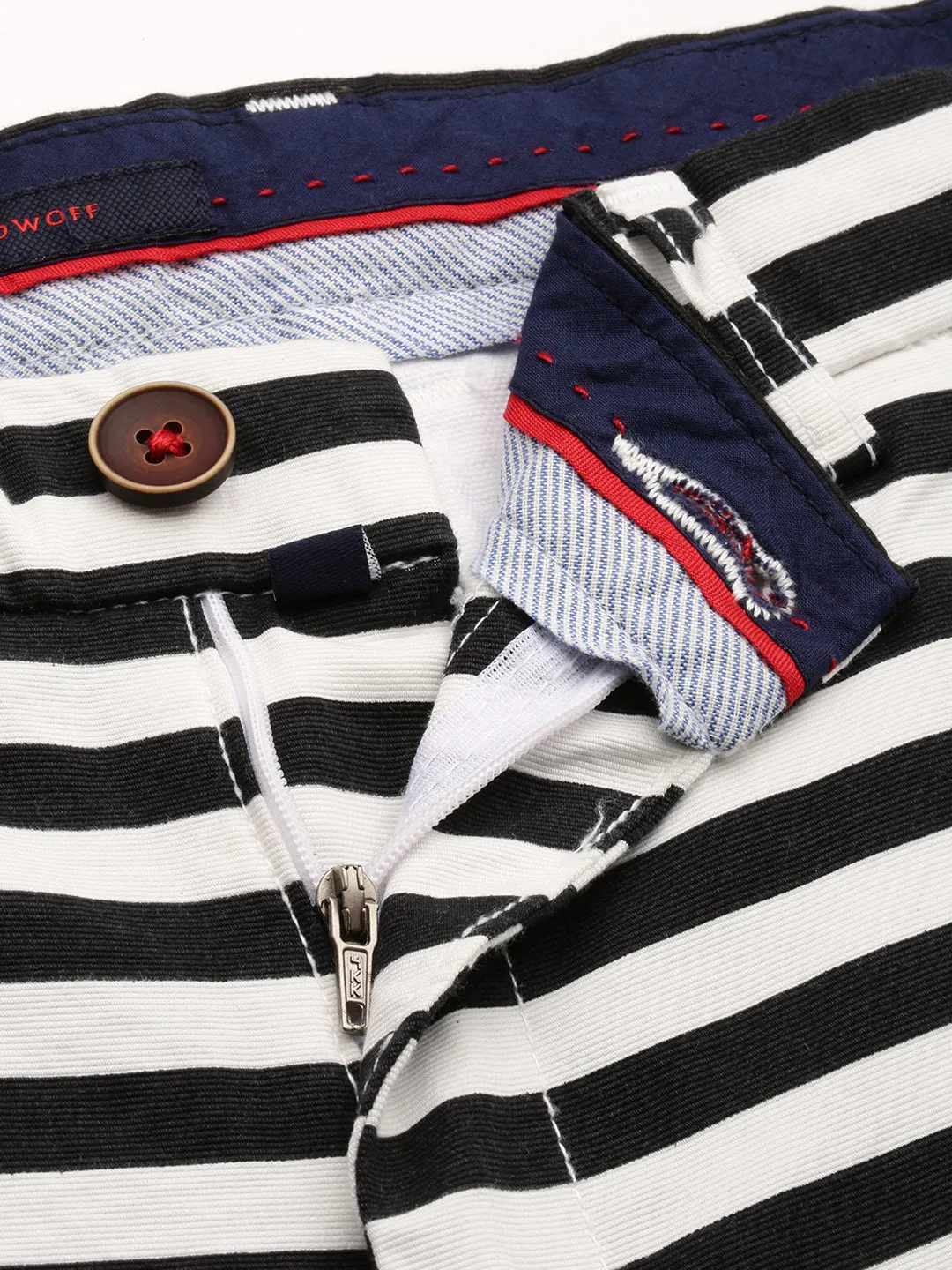 Men Black Striped Casual Shorts