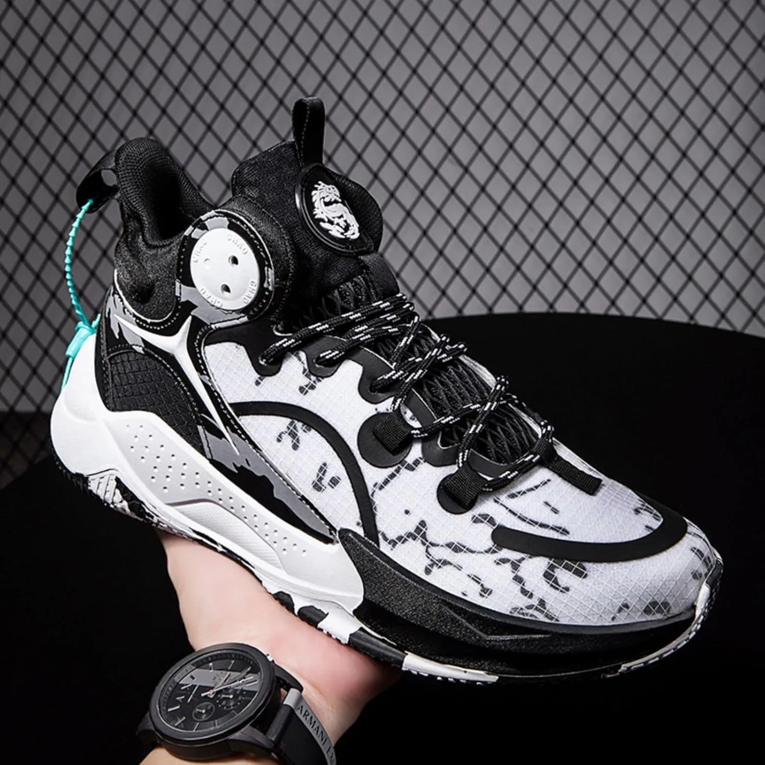 Men's Basketball Shoes with Anti Slip Air Cushion Shock Absorption Durability Lightweight Comfortable Sports Boots