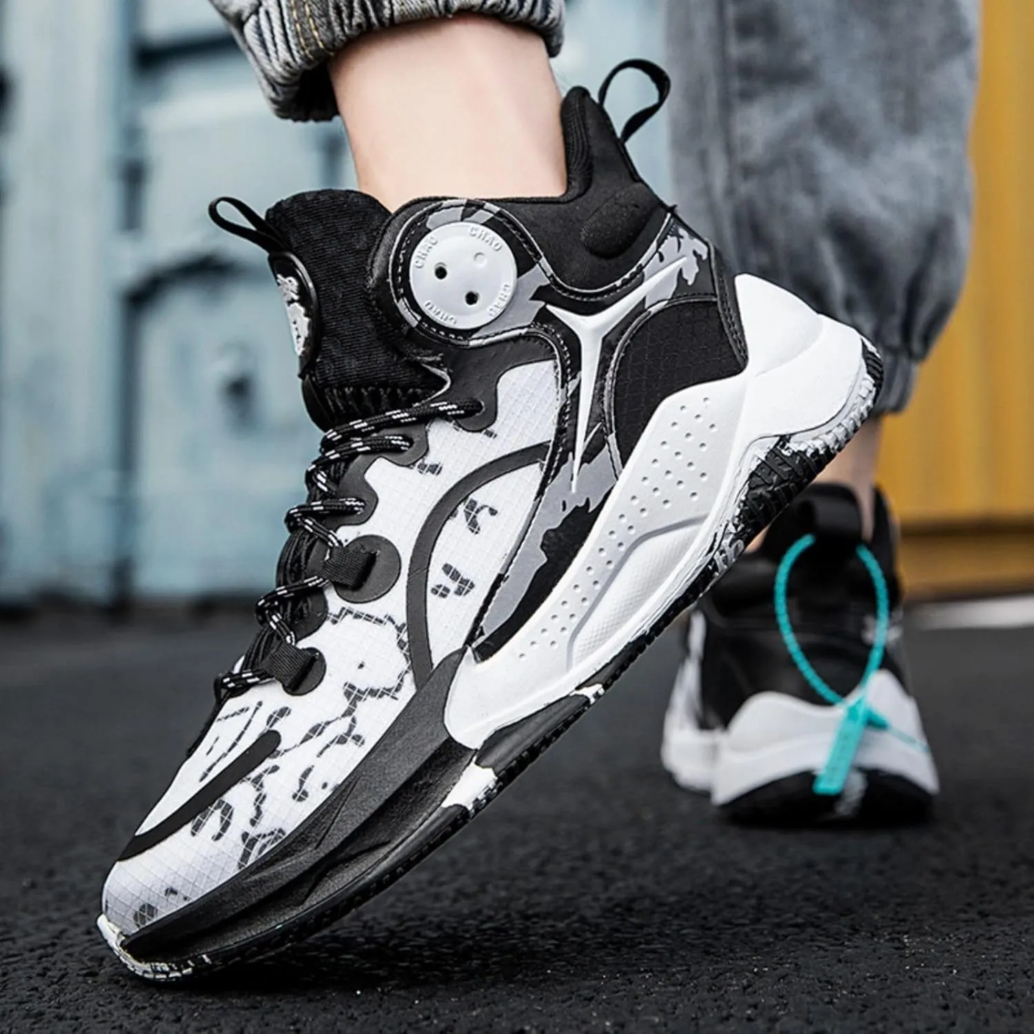 Men's Basketball Shoes with Anti Slip Air Cushion Shock Absorption Durability Lightweight Comfortable Sports Boots