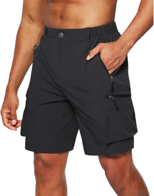 Men's Hiking Cargo Shorts Quick Dry Outdoor Travel Shorts for Men with Multi Pocket for Fishing Camping Casual