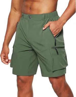 Men's Hiking Cargo Shorts Quick Dry Outdoor Travel Shorts for Men with Multi Pocket for Fishing Camping Casual