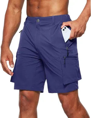 Men's Hiking Cargo Shorts Quick Dry Outdoor Travel Shorts for Men with Multi Pocket for Fishing Camping Casual