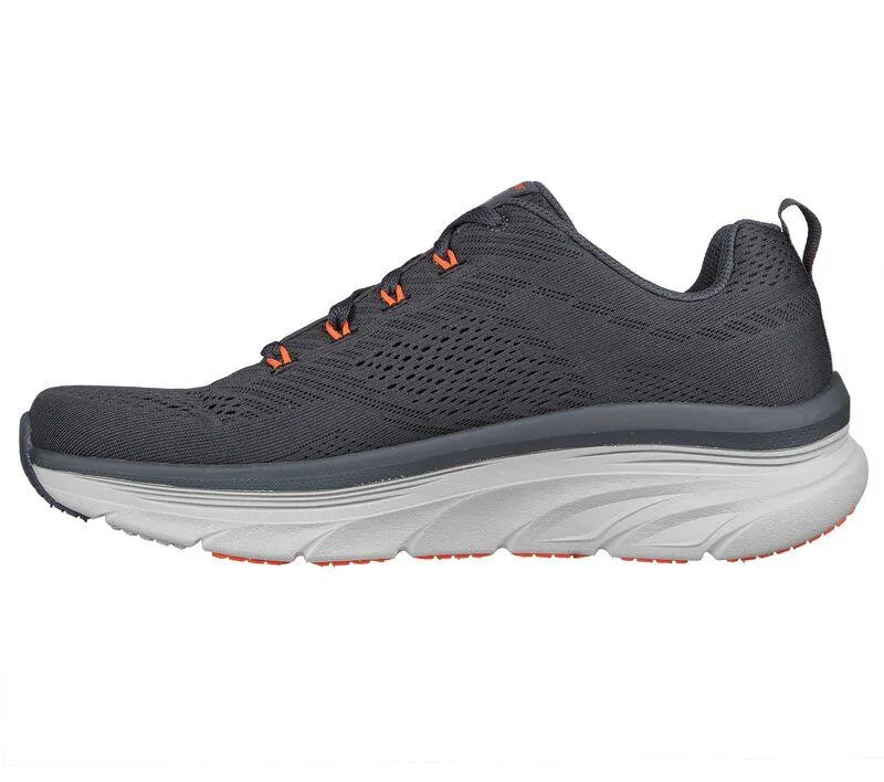 Men's Wide Fit Skechers 232364 Relaxed Fit Meerno D'lux Walker Trainers - Charcoal/Orange